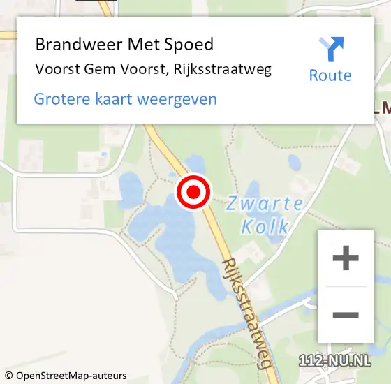 Locatie op kaart van de 112 melding: Brandweer Met Spoed Naar Voorst Gem Voorst, Rijksstraatweg op 28 oktober 2013 12:28