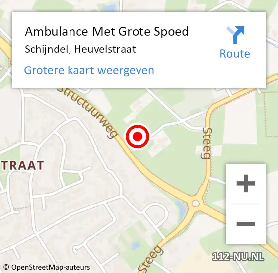 Locatie op kaart van de 112 melding: Ambulance Met Grote Spoed Naar Schijndel, Heuvelstraat op 26 januari 2015 13:44