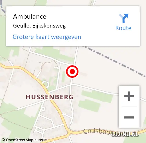 Locatie op kaart van de 112 melding: Ambulance Geulle, Eijkskensweg op 26 januari 2015 13:59