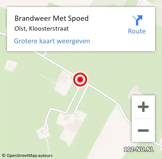 Locatie op kaart van de 112 melding: Brandweer Met Spoed Naar Olst, Kloosterstraat op 28 oktober 2013 12:30