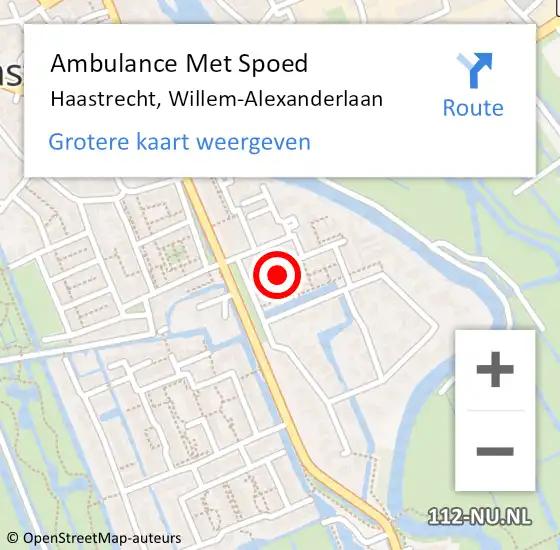 Locatie op kaart van de 112 melding: Ambulance Met Spoed Naar Haastrecht, Willem-Alexanderlaan op 28 oktober 2013 12:30