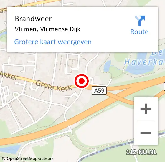 Locatie op kaart van de 112 melding: Brandweer Vlijmen, Vlijmense Dijk op 26 januari 2015 14:29