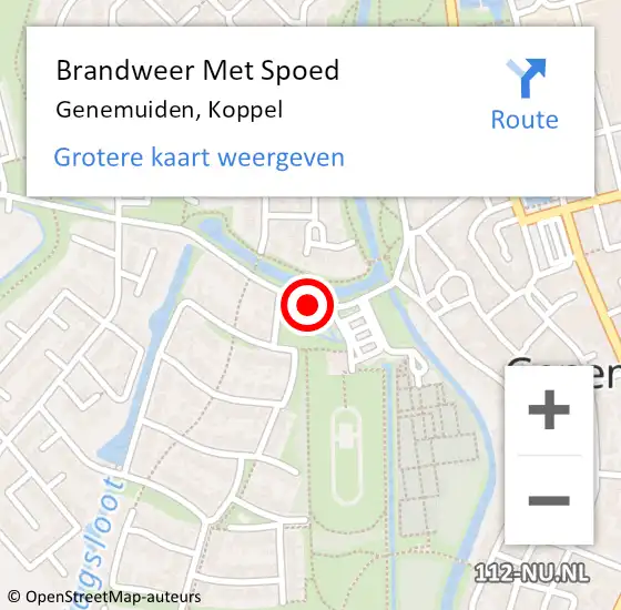 Locatie op kaart van de 112 melding: Brandweer Met Spoed Naar Genemuiden, Koppel op 28 oktober 2013 12:31