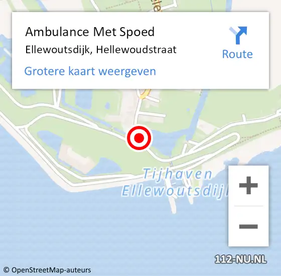 Locatie op kaart van de 112 melding: Ambulance Met Spoed Naar Ellewoutsdijk, Hellewoudstraat op 26 januari 2015 15:57