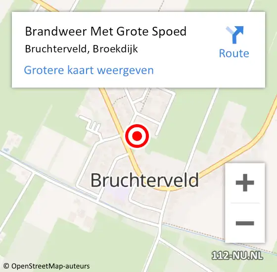 Locatie op kaart van de 112 melding: Brandweer Met Grote Spoed Naar Bruchterveld, Broekdijk op 26 januari 2015 17:40