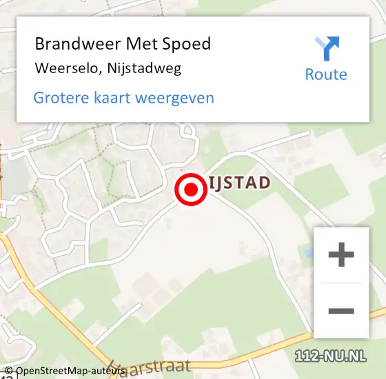 Locatie op kaart van de 112 melding: Brandweer Met Spoed Naar Weerselo, Nijstadweg op 28 oktober 2013 12:33