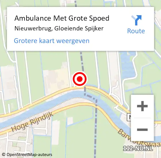 Locatie op kaart van de 112 melding: Ambulance Met Grote Spoed Naar Nieuwerbrug, Gloeiende Spijker op 26 januari 2015 19:23