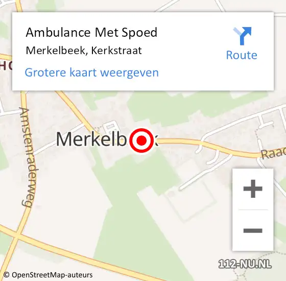 Locatie op kaart van de 112 melding: Ambulance Met Spoed Naar Merkelbeek, Kerkstraat op 26 januari 2015 19:28