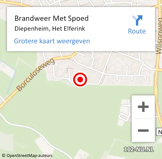 Locatie op kaart van de 112 melding: Brandweer Met Spoed Naar Diepenheim, Het Elferink op 28 oktober 2013 12:34