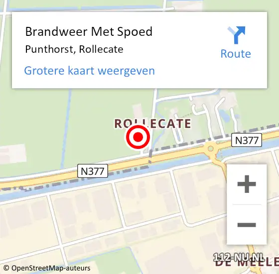 Locatie op kaart van de 112 melding: Brandweer Met Spoed Naar Punthorst, Rollecate op 28 oktober 2013 12:34