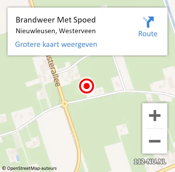 Locatie op kaart van de 112 melding: Brandweer Met Spoed Naar Nieuwleusen, Westerveen op 28 oktober 2013 12:35