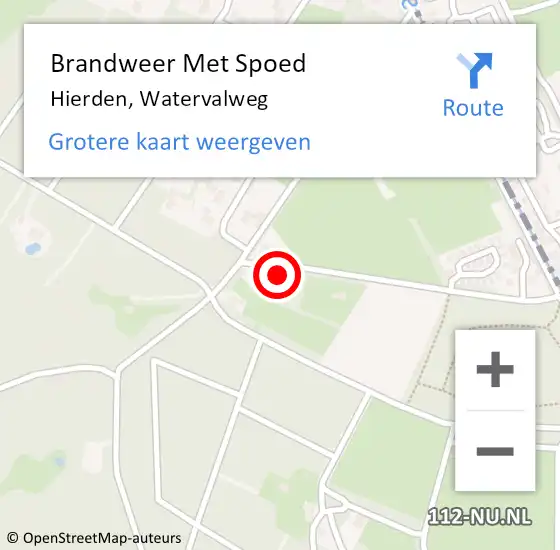Locatie op kaart van de 112 melding: Brandweer Met Spoed Naar Hierden, Watervalweg op 28 oktober 2013 12:35