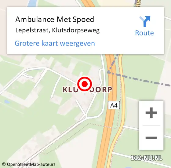 Locatie op kaart van de 112 melding: Ambulance Met Spoed Naar Lepelstraat, Klutsdorpseweg op 26 januari 2015 21:20