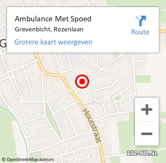 Locatie op kaart van de 112 melding: Ambulance Met Spoed Naar Grevenbicht, Rozenlaan op 26 januari 2015 21:46