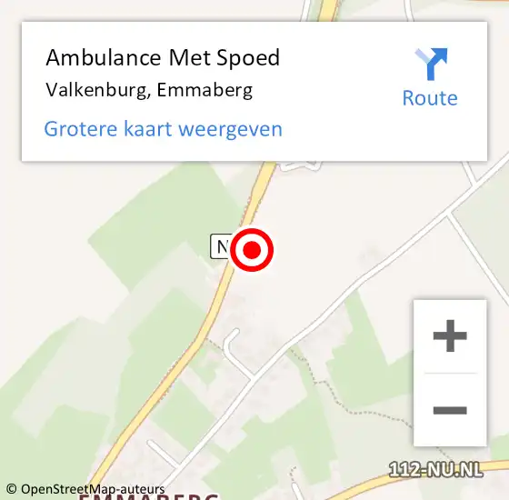 Locatie op kaart van de 112 melding: Ambulance Met Spoed Naar Valkenburg, Emmaberg op 26 januari 2015 21:51