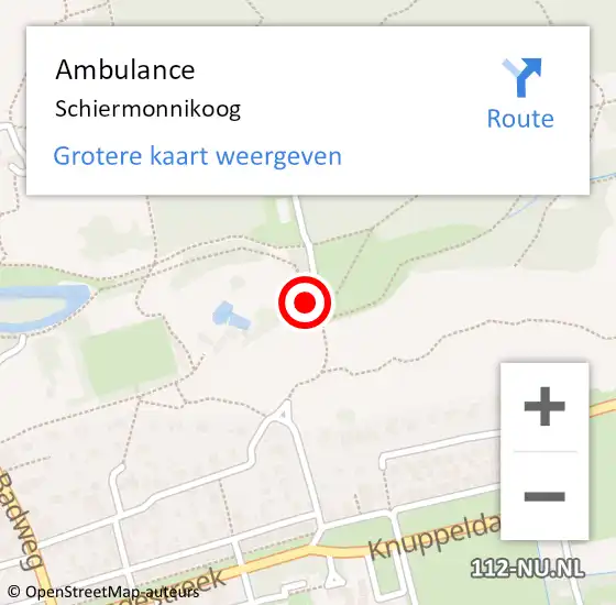 Locatie op kaart van de 112 melding: Ambulance Schiermonnikoog op 26 januari 2015 22:06