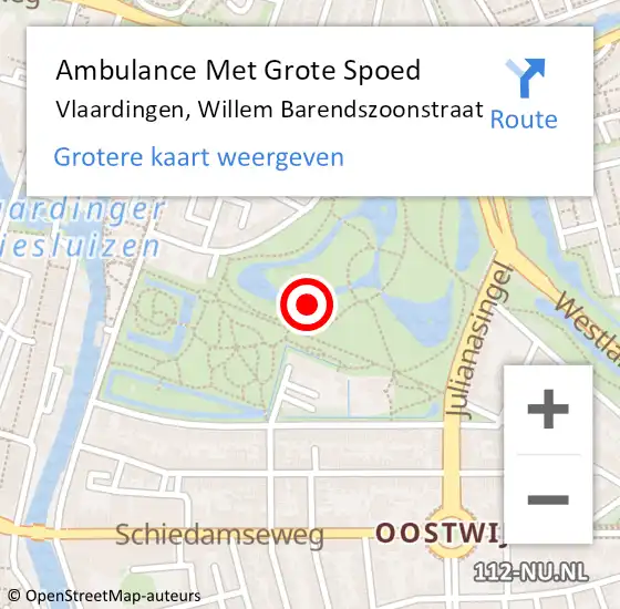 Locatie op kaart van de 112 melding: Ambulance Met Grote Spoed Naar Vlaardingen, Kon Wilhelminahaven Zoz op 26 januari 2015 22:08