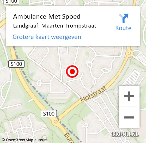 Locatie op kaart van de 112 melding: Ambulance Met Spoed Naar Landgraaf, Maarten Trompstraat op 26 januari 2015 22:32