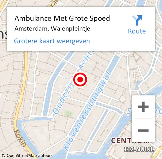 Locatie op kaart van de 112 melding: Ambulance Met Grote Spoed Naar Amsterdam, Walenpleintje op 26 januari 2015 23:18