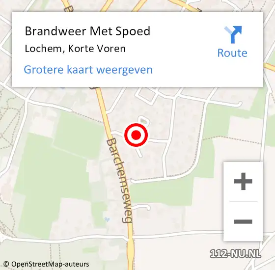 Locatie op kaart van de 112 melding: Brandweer Met Spoed Naar Lochem, Korte Voren op 28 oktober 2013 12:37