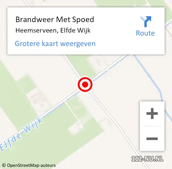 Locatie op kaart van de 112 melding: Brandweer Met Spoed Naar Heemserveen, Elfde Wijk op 28 oktober 2013 12:37