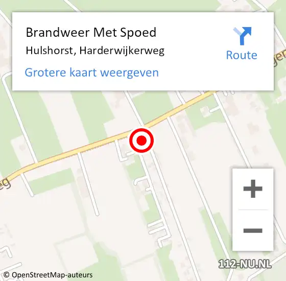 Locatie op kaart van de 112 melding: Brandweer Met Spoed Naar Hulshorst, Harderwijkerweg op 28 oktober 2013 12:38