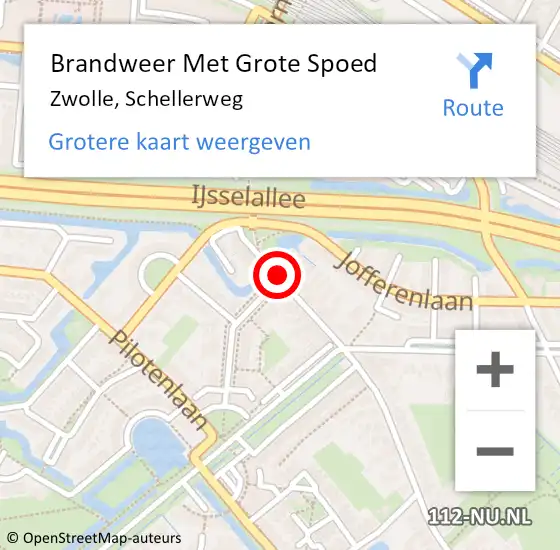 Locatie op kaart van de 112 melding: Brandweer Met Grote Spoed Naar Zwolle, Schellerweg op 27 januari 2015 06:54