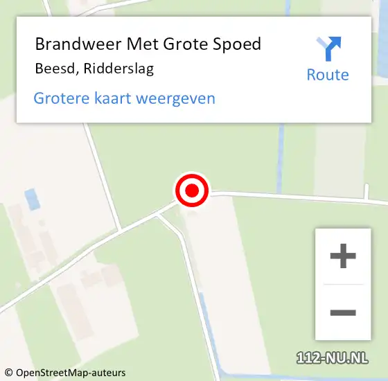 Locatie op kaart van de 112 melding: Brandweer Met Grote Spoed Naar Beesd, Ridderslag op 11 september 2013 02:41