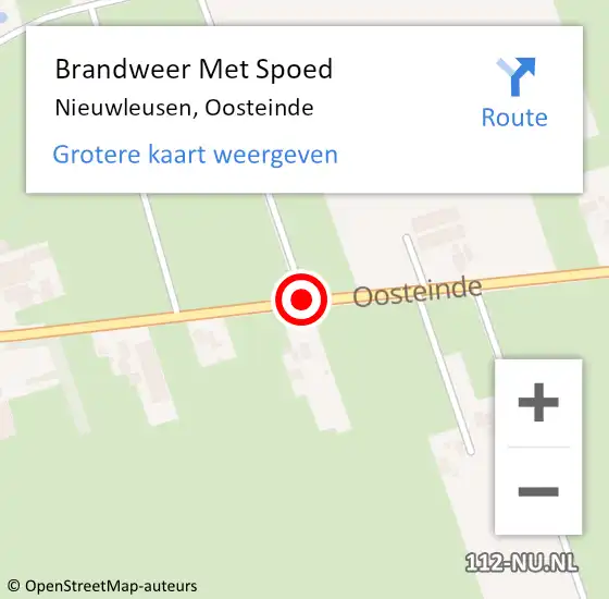 Locatie op kaart van de 112 melding: Brandweer Met Spoed Naar Nieuwleusen, Oosteinde op 28 oktober 2013 12:39