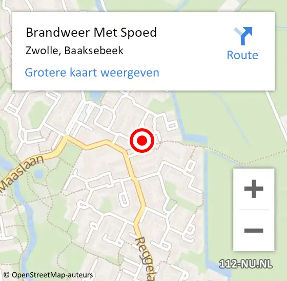 Locatie op kaart van de 112 melding: Brandweer Met Spoed Naar Zwolle, Baaksebeek op 28 oktober 2013 12:40