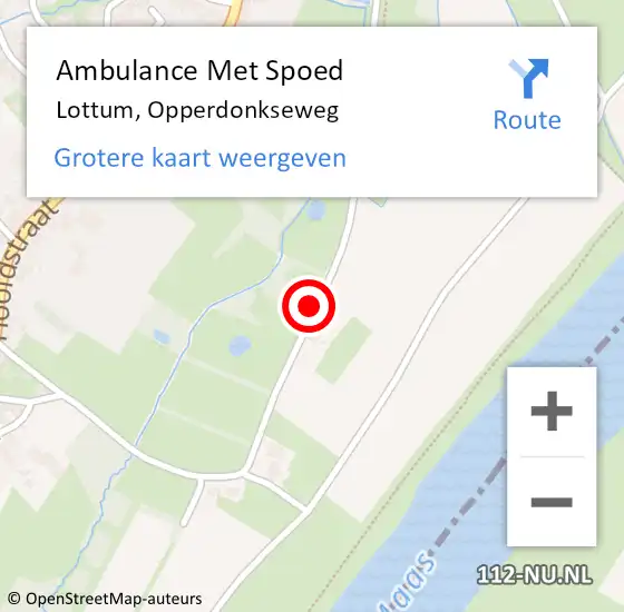 Locatie op kaart van de 112 melding: Ambulance Met Spoed Naar Lottum, Opperdonkseweg op 27 januari 2015 08:42