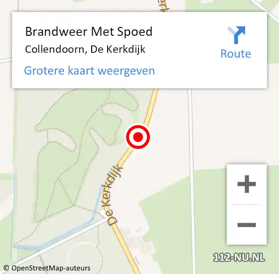 Locatie op kaart van de 112 melding: Brandweer Met Spoed Naar Collendoorn, De Kerkdijk op 28 oktober 2013 12:40