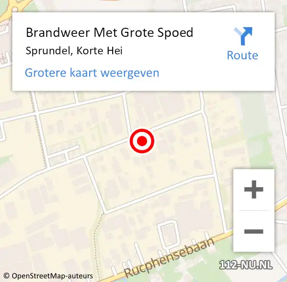 Locatie op kaart van de 112 melding: Brandweer Met Grote Spoed Naar Sprundel, Korte Hei op 27 januari 2015 08:56