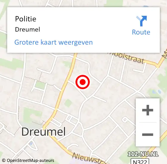 Locatie op kaart van de 112 melding: Politie Dreumel op 27 januari 2015 09:28