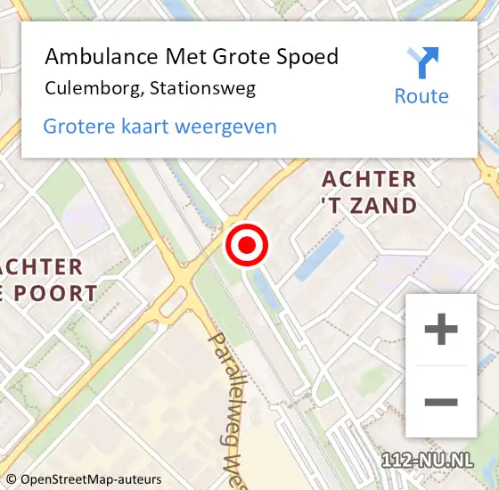 Locatie op kaart van de 112 melding: Ambulance Met Grote Spoed Naar Culemborg, Stationsweg op 27 januari 2015 09:54