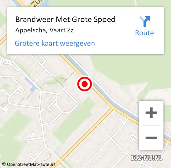 Locatie op kaart van de 112 melding: Brandweer Met Grote Spoed Naar Appelscha, Vaart Zz op 28 oktober 2013 12:42