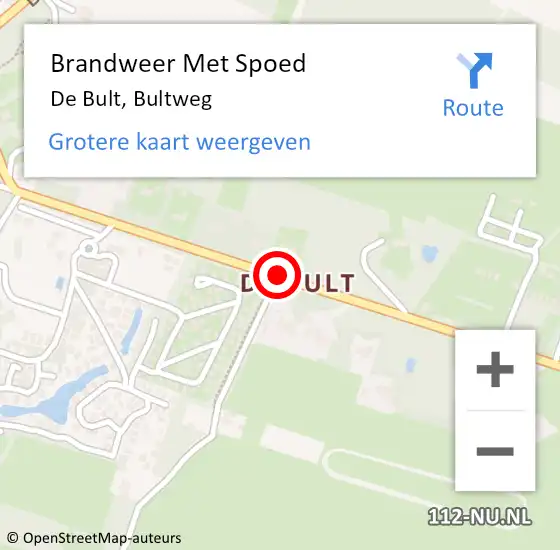 Locatie op kaart van de 112 melding: Brandweer Met Spoed Naar De Bult, Bultweg op 28 oktober 2013 12:42