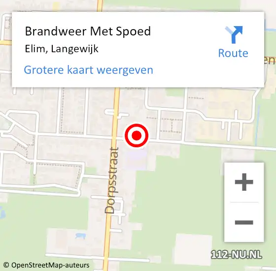 Locatie op kaart van de 112 melding: Brandweer Met Spoed Naar Elim, Langewijk op 27 januari 2015 10:39