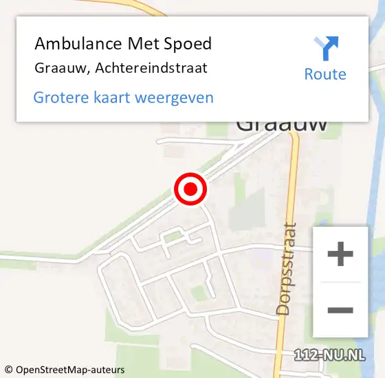 Locatie op kaart van de 112 melding: Ambulance Met Spoed Naar Graauw, Achtereindstraat op 27 januari 2015 11:06