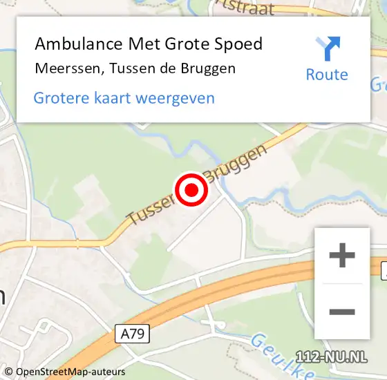 Locatie op kaart van de 112 melding: Ambulance Met Grote Spoed Naar Meerssen, Tussen de Bruggen op 27 januari 2015 11:07