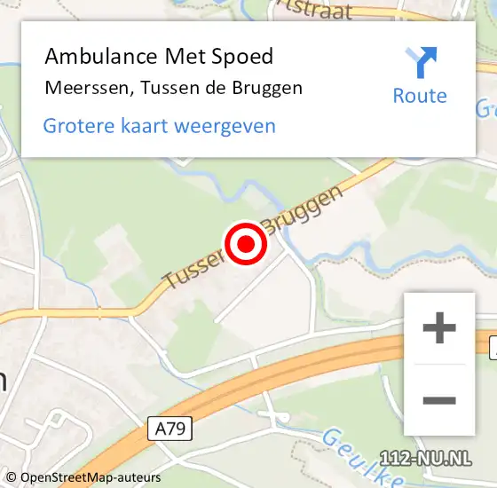 Locatie op kaart van de 112 melding: Ambulance Met Spoed Naar Meerssen, Tussen de Bruggen op 27 januari 2015 11:28