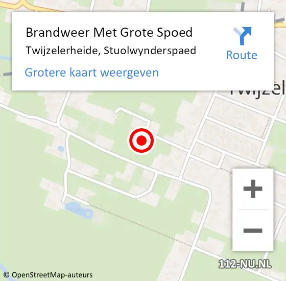 Locatie op kaart van de 112 melding: Brandweer Met Grote Spoed Naar Twijzelerheide, Stuolwynderspaed op 28 oktober 2013 12:44