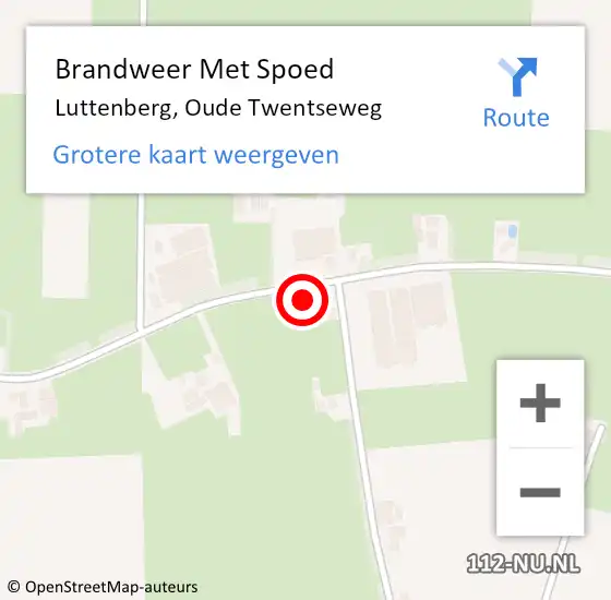 Locatie op kaart van de 112 melding: Brandweer Met Spoed Naar Luttenberg, Oude Twentseweg op 28 oktober 2013 12:44