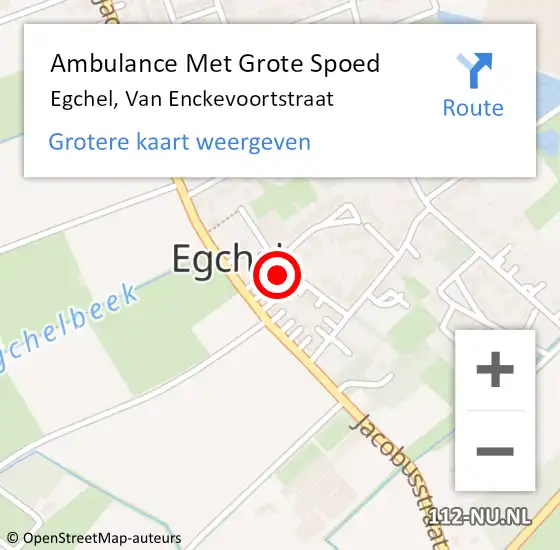 Locatie op kaart van de 112 melding: Ambulance Met Grote Spoed Naar Egchel, Van Enckevoortstraat op 27 januari 2015 12:20