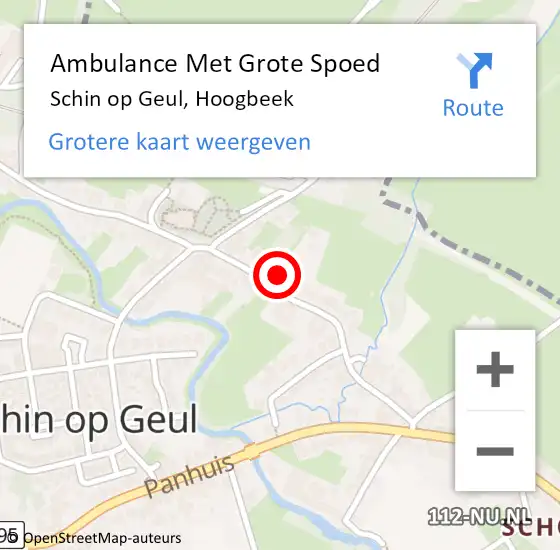 Locatie op kaart van de 112 melding: Ambulance Met Grote Spoed Naar Schin op Geul, Hoogbeek op 27 januari 2015 12:39