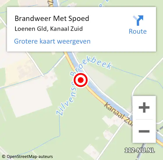 Locatie op kaart van de 112 melding: Brandweer Met Spoed Naar Loenen Gld, Kanaal Zuid op 28 oktober 2013 12:45