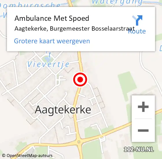 Locatie op kaart van de 112 melding: Ambulance Met Spoed Naar Aagtekerke, Burgemeester Bosselaarstraat op 27 januari 2015 12:45