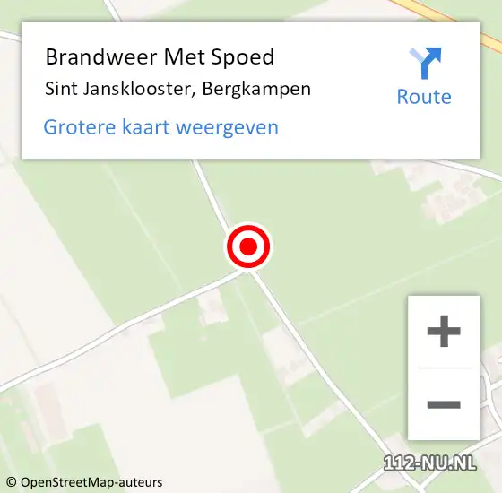 Locatie op kaart van de 112 melding: Brandweer Met Spoed Naar Sint Jansklooster, Bergkampen op 28 oktober 2013 12:45