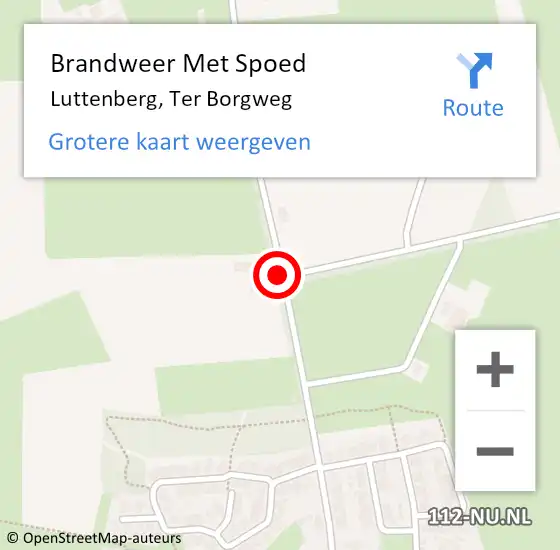 Locatie op kaart van de 112 melding: Brandweer Met Spoed Naar Luttenberg, Ter Borgweg op 28 oktober 2013 12:45