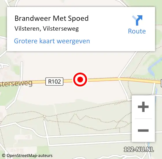 Locatie op kaart van de 112 melding: Brandweer Met Spoed Naar Vilsteren, Vilsterseweg op 28 oktober 2013 12:46